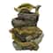 26.5" Brown, Orange and Green Mossy Leaves 5-Tier Outdoor Garden Water Fountain